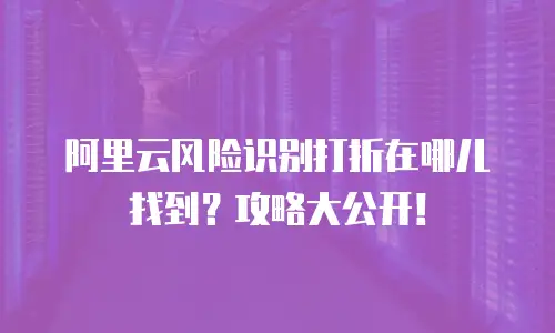 阿里云风险识别打折在哪儿找到？攻略大公开！