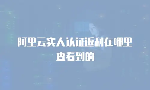阿里云实人认证返利在哪里查看到的
