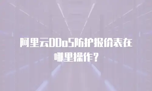 阿里云DDoS防护报价表在哪里操作？