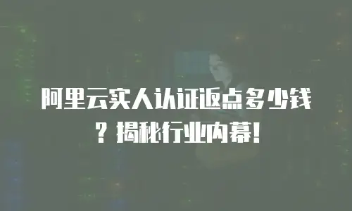 阿里云实人认证返点多少钱？揭秘行业内幕！