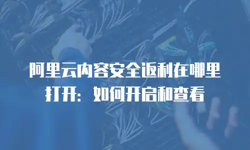 阿里云内容安全返利在哪里打开：如何开启和查看