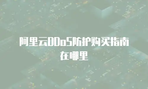 阿里云DDoS防护购买指南在哪里
