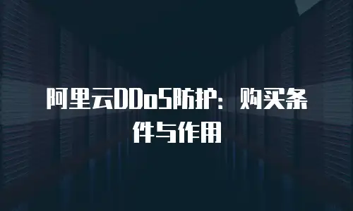 阿里云DDoS防护：购买条件与作用