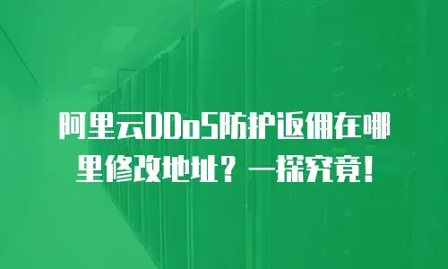 阿里云DDoS防护返佣在哪里修改地址？一探究竟！