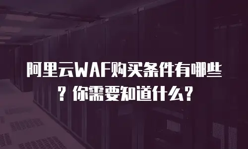 阿里云WAF购买条件有哪些？你需要知道什么？