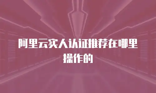 阿里云实人认证推荐在哪里操作的