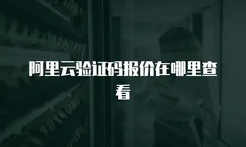 阿里云验证码报价在哪里查看