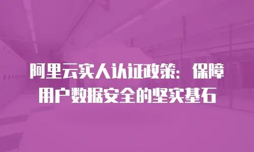 阿里云实人认证政策：保障用户数据安全的坚实基石
