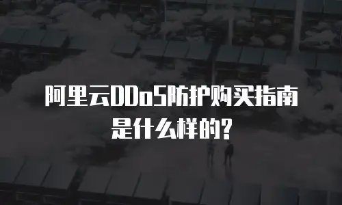 阿里云DDoS防护购买指南是什么样的?