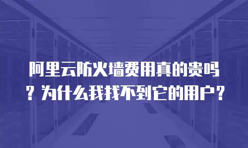 阿里云防火墙费用真的贵吗？为什么我找不到它的用户？