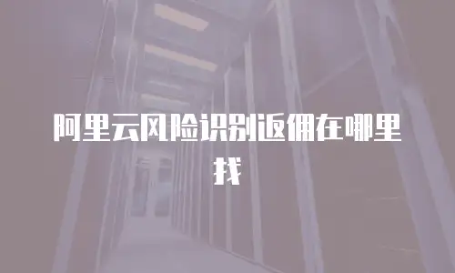 阿里云风险识别返佣在哪里找