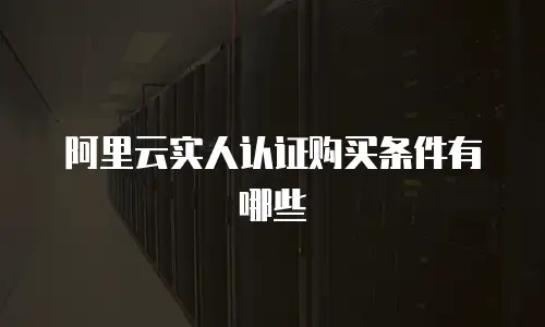 阿里云实人认证购买条件有哪些