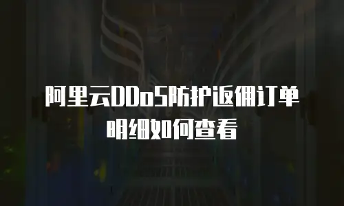 阿里云DDoS防护返佣订单明细如何查看