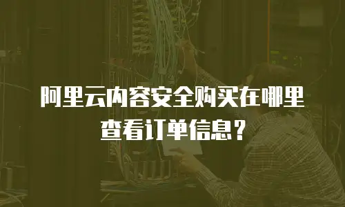 阿里云内容安全购买在哪里查看订单信息？