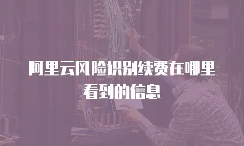 阿里云风险识别续费在哪里看到的信息