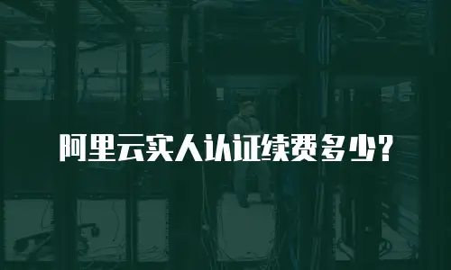 阿里云实人认证续费多少？