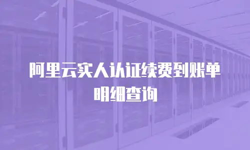 阿里云实人认证续费到账单明细查询