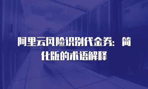 阿里云风险识别代金券：简化版的术语解释