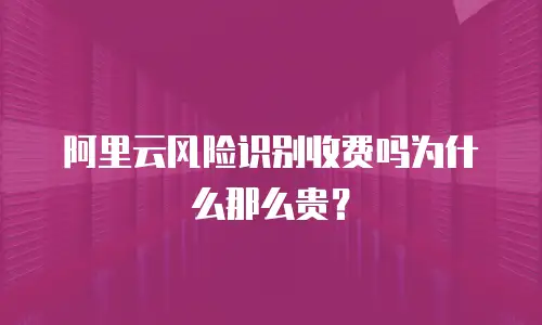 阿里云风险识别收费吗为什么那么贵？