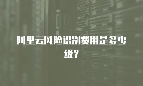 阿里云风险识别费用是多少级？