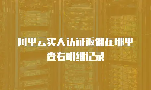 阿里云实人认证返佣在哪里查看明细记录