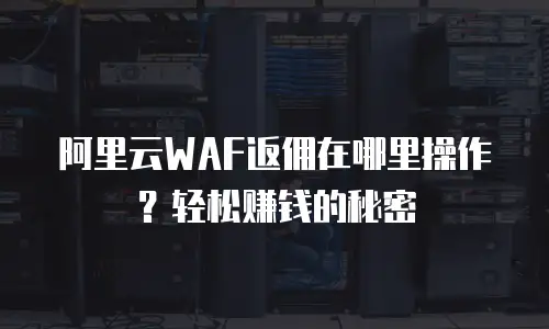 阿里云WAF返佣在哪里操作？轻松赚钱的秘密