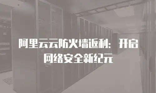 阿里云云防火墙返利：开启网络安全新纪元