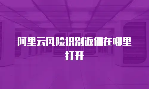 阿里云风险识别返佣在哪里打开