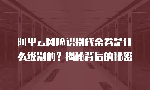 阿里云风险识别代金券是什么级别的？揭秘背后的秘密