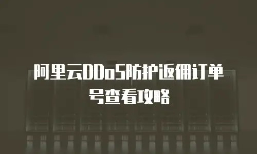 阿里云DDoS防护返佣订单号查看攻略