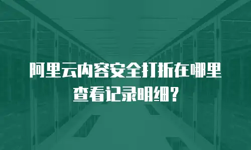 阿里云内容安全打折在哪里查看记录明细？