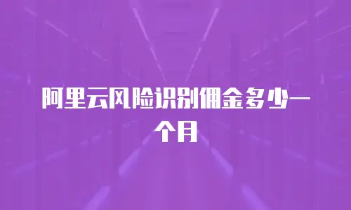 阿里云风险识别佣金多少一个月