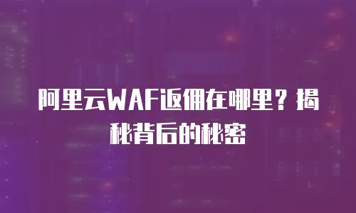阿里云WAF返佣在哪里？揭秘背后的秘密