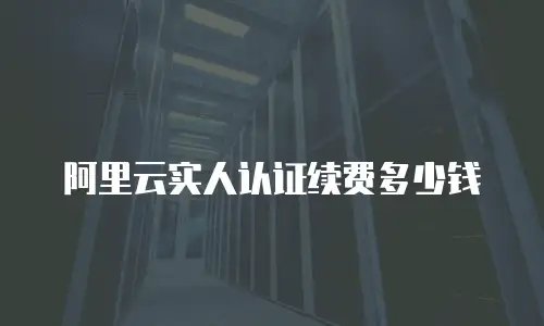 阿里云实人认证续费多少钱