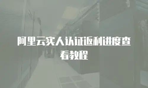 阿里云实人认证返利进度查看教程