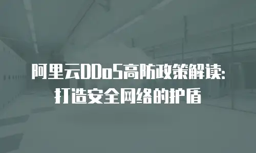 阿里云DDoS高防政策解读：打造安全网络的护盾