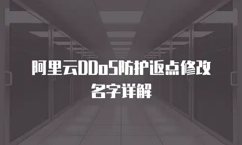 阿里云DDoS防护返点修改名字详解