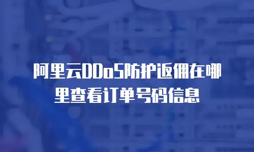 阿里云DDoS防护返佣在哪里查看订单号码信息