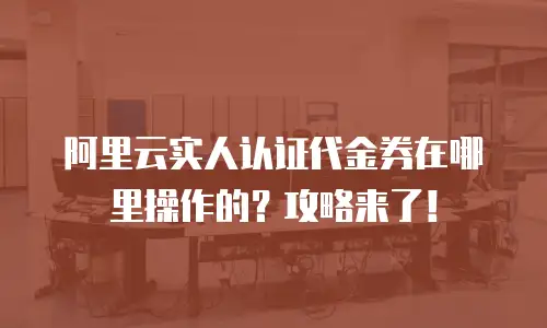 阿里云实人认证代金券在哪里操作的？攻略来了！