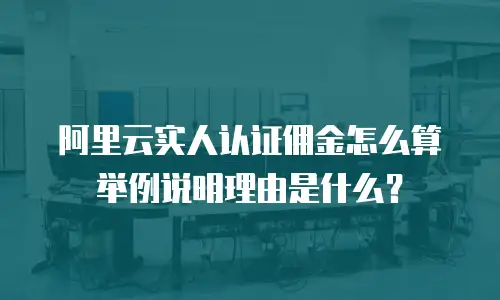 阿里云实人认证佣金怎么算举例说明理由是什么？