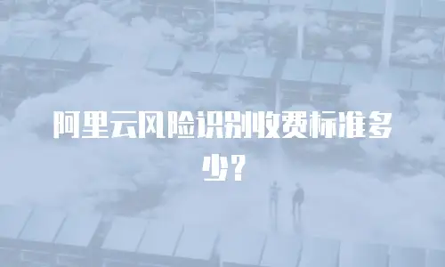 阿里云风险识别收费标准多少？