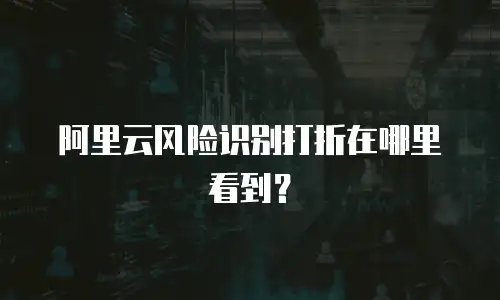 阿里云风险识别打折在哪里看到？