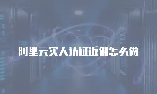 阿里云实人认证返佣怎么做