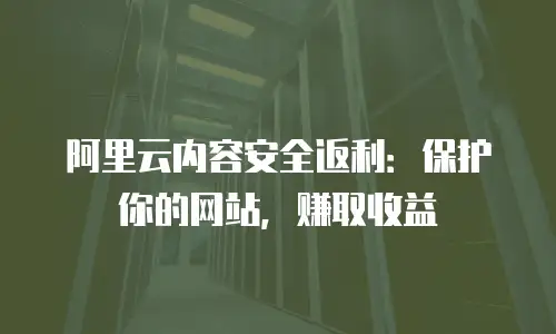 阿里云内容安全返利：保护你的网站，赚取收益