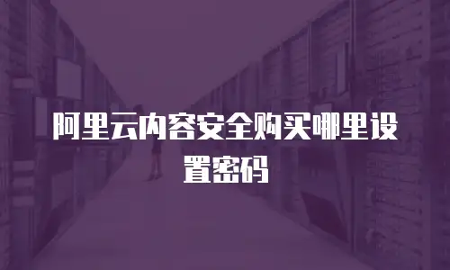 阿里云内容安全购买哪里设置密码