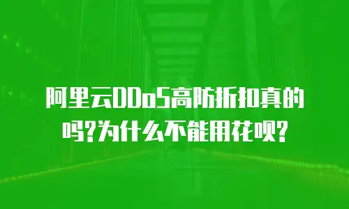 阿里云DDoS高防折扣真的吗?为什么不能用花呗?