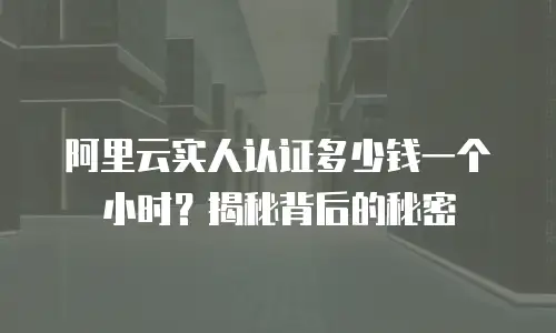 阿里云实人认证多少钱一个小时？揭秘背后的秘密