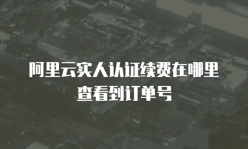 阿里云实人认证续费在哪里查看到订单号