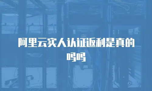阿里云实人认证返利是真的吗吗