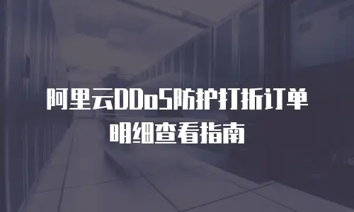 阿里云DDoS防护打折订单明细查看指南